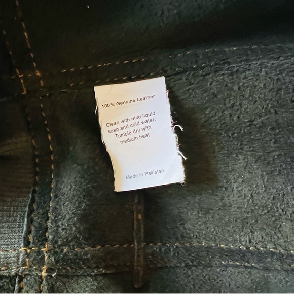 Bohemian New York Street Style Dark Green Leather Blazer by Jakett. - Picture 5 of 7